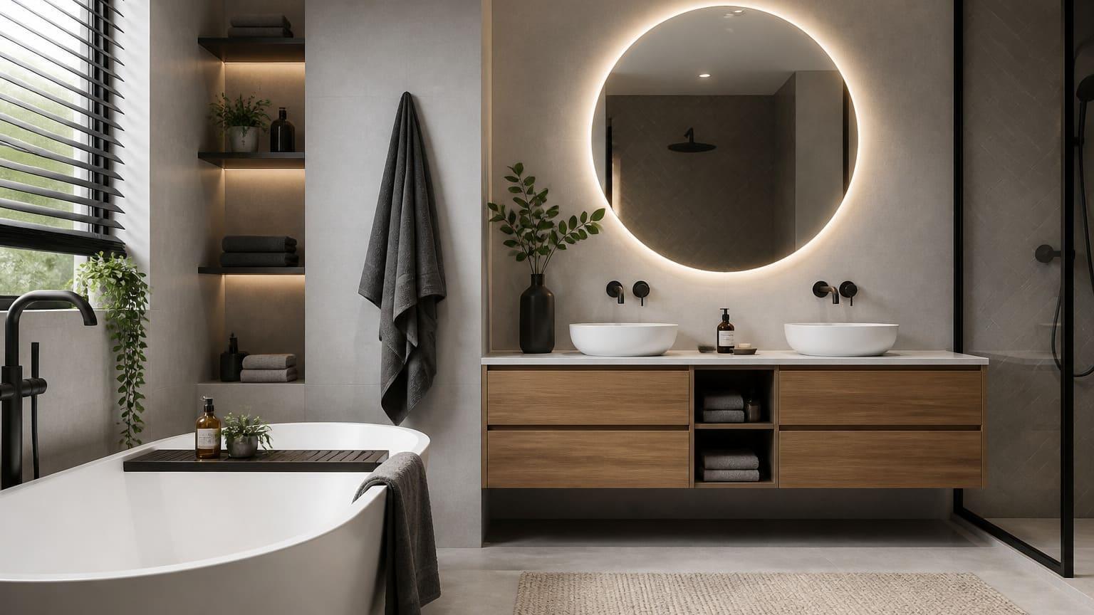 Moderne badkamer met maatwerk meubels: zo doe je dat
