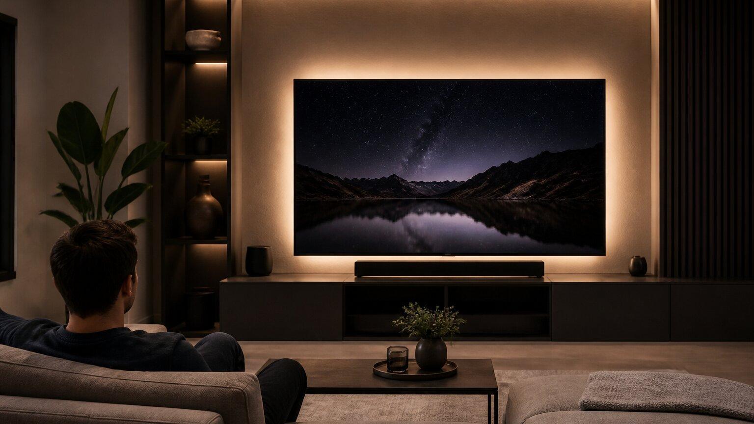 Ledverlichting achter een cinewall en kijkcomfort