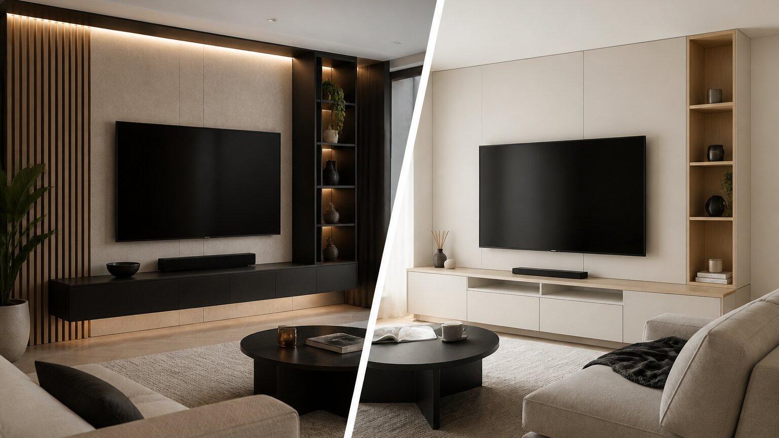 Cinewall op maat vs standaard tv-wandmodule: verschil