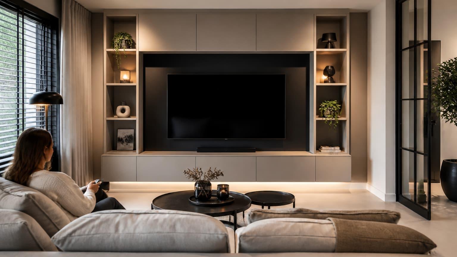Cinewall op maat voor een kleine woonkamer
