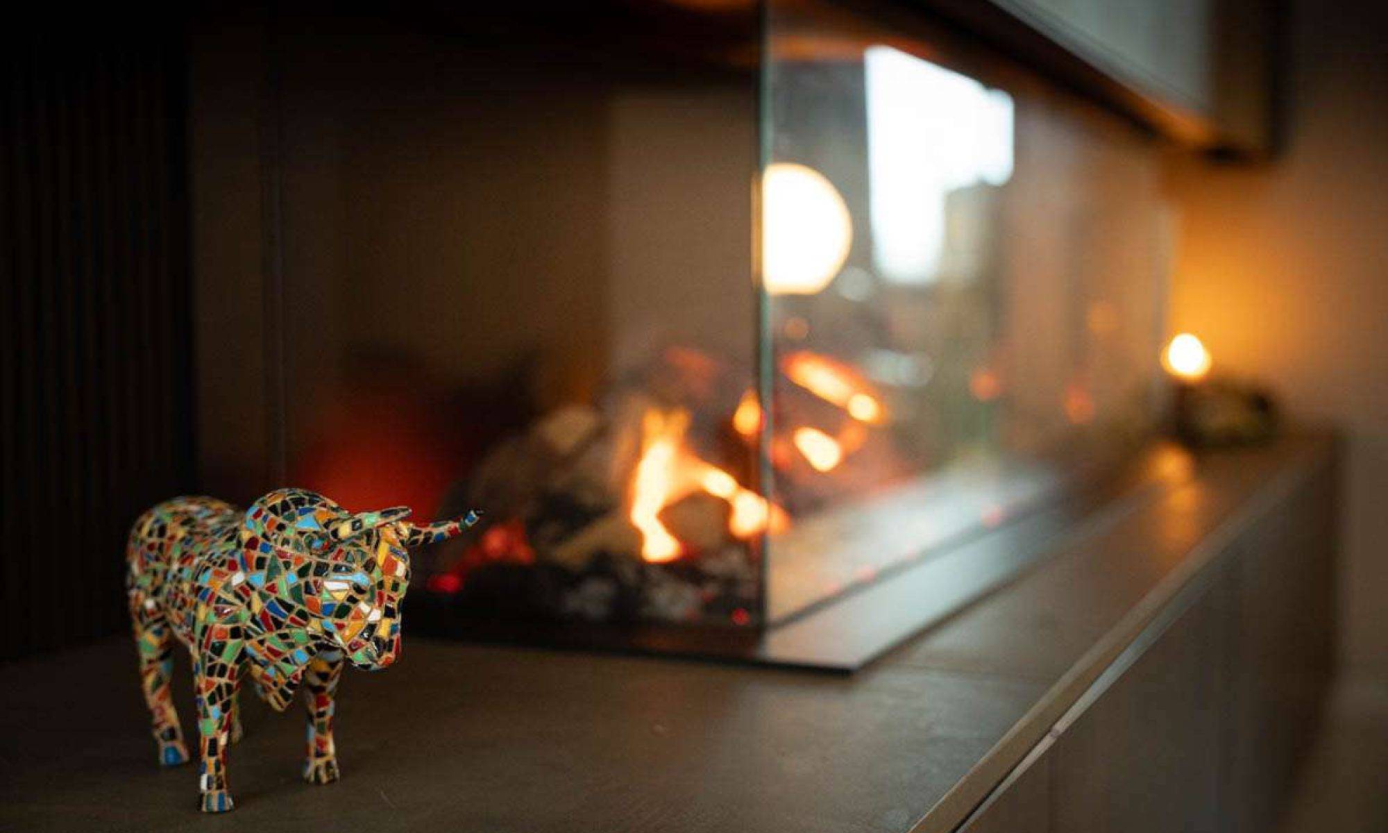 Electrische haard in stijlvol dressoir