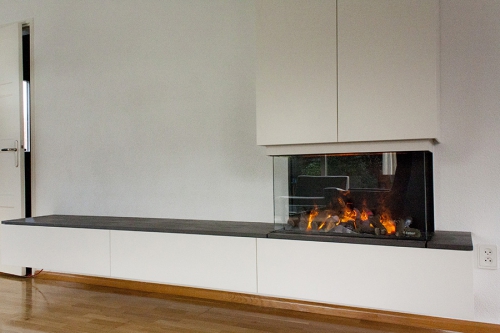 Dressoir, composiet blad en elektrische haard