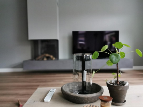 Beton cire plateau met gashaard