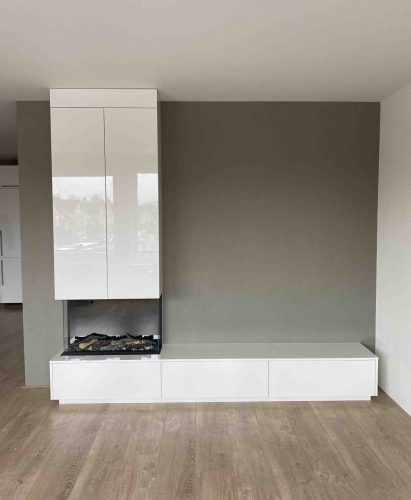 Dresoir met opberg kast boven de haard